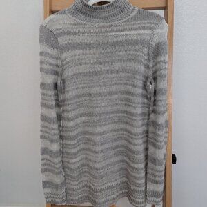 NWT Anthropologie Moth Gray Striped Twin Shadows Turtleneck Sweater